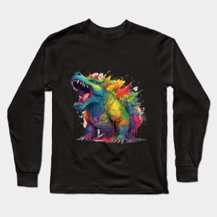 Beast of Radiant Fury: Rainbow Guardian Unleashed Long Sleeve T-Shirt